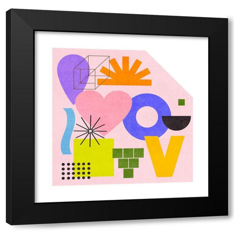 Love is Love I Black Modern Wood Framed Art Print with Double Matting by Wang, Melissa