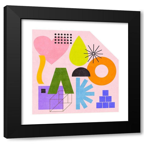 Love is Love II Black Modern Wood Framed Art Print by Wang, Melissa