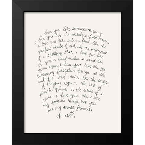 Letter to a Lover I Black Modern Wood Framed Art Print by Popp, Grace