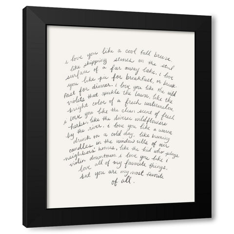 Letter to a Lover II Black Modern Wood Framed Art Print by Popp, Grace