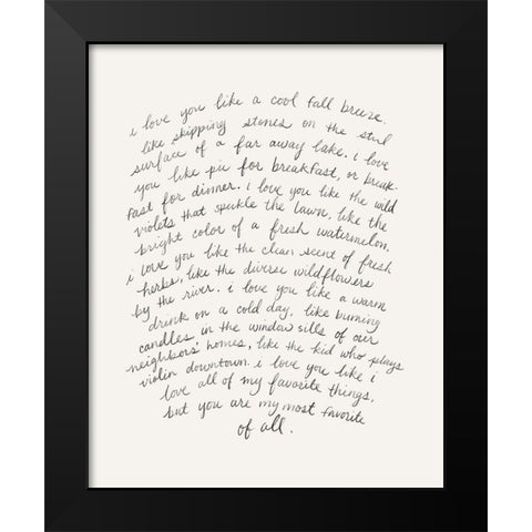 Letter to a Lover II Black Modern Wood Framed Art Print by Popp, Grace