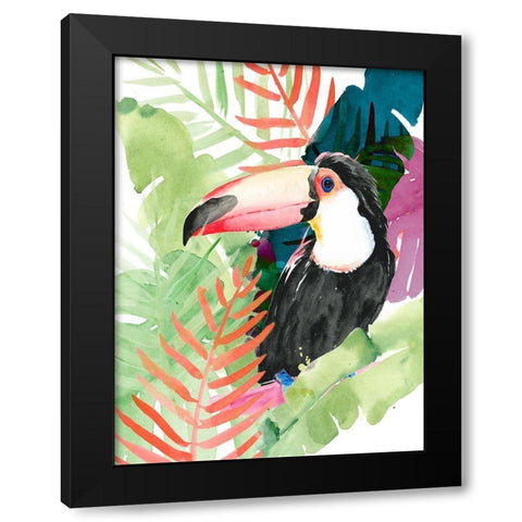 Toucan Palms I Black Modern Wood Framed Art Print with Double Matting by Parker, Jennifer Paxton