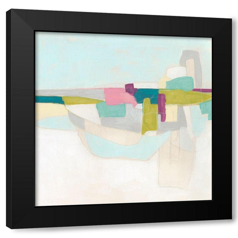 Facet Fields II Black Modern Wood Framed Art Print by Vess, June Erica