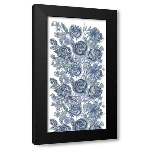 Ice Blue Botanical I Black Modern Wood Framed Art Print with Double Matting by Wang, Melissa