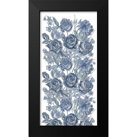 Ice Blue Botanical I Black Modern Wood Framed Art Print by Wang, Melissa