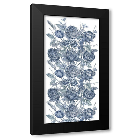 Ice Blue Botanical II Black Modern Wood Framed Art Print with Double Matting by Wang, Melissa