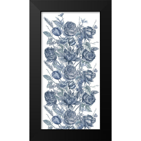 Ice Blue Botanical II Black Modern Wood Framed Art Print by Wang, Melissa