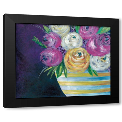 Cotton Candy Floral I Black Modern Wood Framed Art Print with Double Matting by Moore, Regina