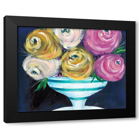 Cotton Candy Floral III Black Modern Wood Framed Art Print with Double Matting by Moore, Regina
