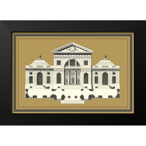 Grand Facade II Black Modern Wood Framed Art Print by Deneufforge