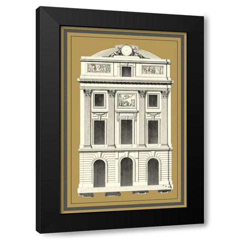 Grand Facade IV Black Modern Wood Framed Art Print with Double Matting by Deneufforge