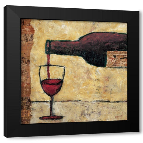 Red Wine Pour Black Modern Wood Framed Art Print with Double Matting by Bagnato, Judi