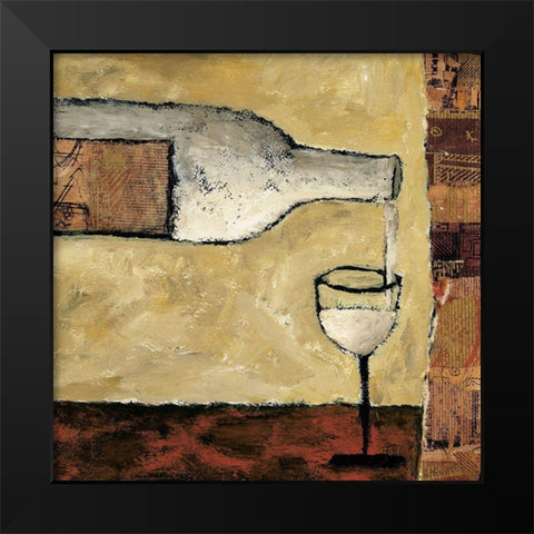 White Wine Pour Black Modern Wood Framed Art Print by Bagnato, Judi