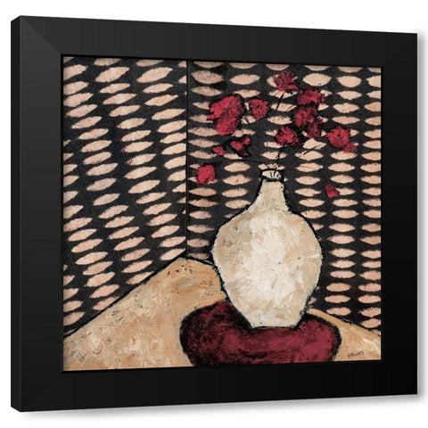 Retro White Vase Black Modern Wood Framed Art Print by Bagnato, Judi