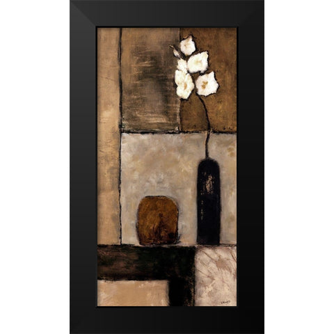 Earthy Orchid Panel I Black Modern Wood Framed Art Print by Bagnato, Judi