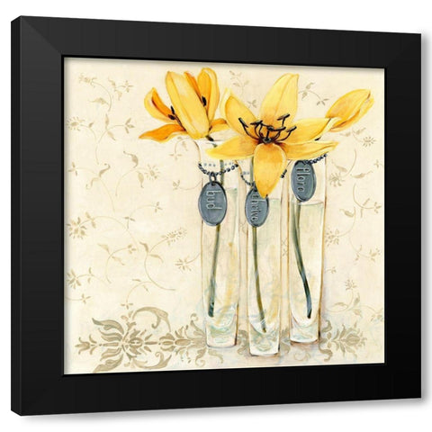 Inspired Yellow Black Modern Wood Framed Art Print with Double Matting by Boem, O.