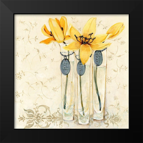 Inspired Yellow Black Modern Wood Framed Art Print by Boem, O.