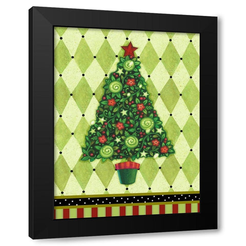 Harlequin Christmas IV Black Modern Wood Framed Art Print by Eisner, Viv
