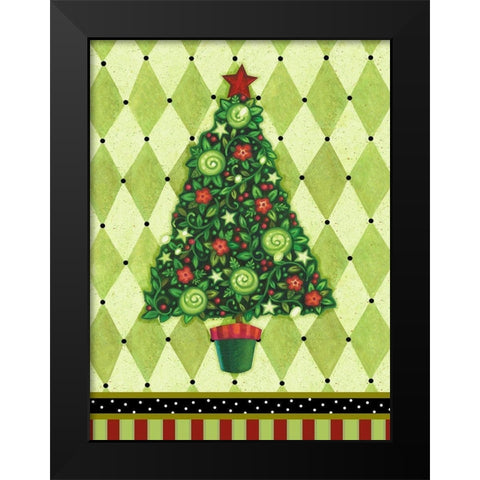 Harlequin Christmas IV Black Modern Wood Framed Art Print by Eisner, Viv