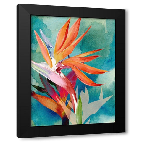 Vivid Birds of Paradise II Black Modern Wood Framed Art Print by Parker, Jennifer Paxton