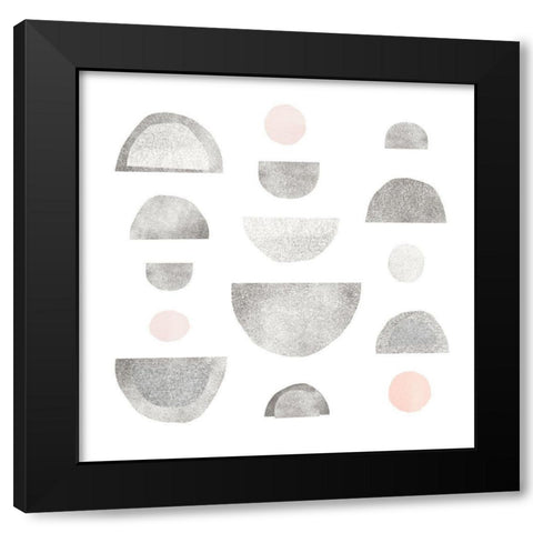 Half Circles I Black Modern Wood Framed Art Print with Double Matting by Scarvey, Emma