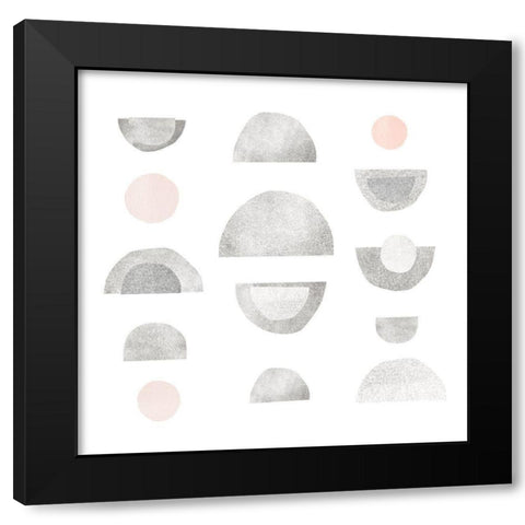 Half Circles II Black Modern Wood Framed Art Print with Double Matting by Scarvey, Emma