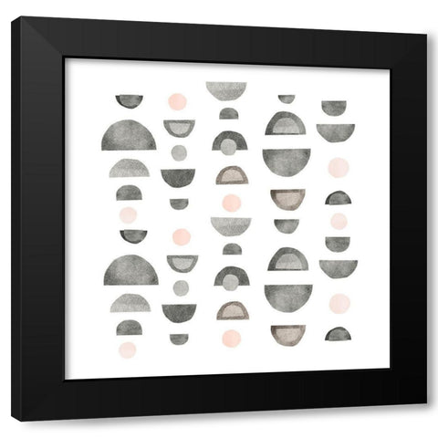 Half Circles III Black Modern Wood Framed Art Print by Scarvey, Emma