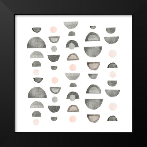 Half Circles III Black Modern Wood Framed Art Print by Scarvey, Emma