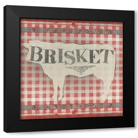 Gingham BBQ II Black Modern Wood Framed Art Print by Vess, June Erica
