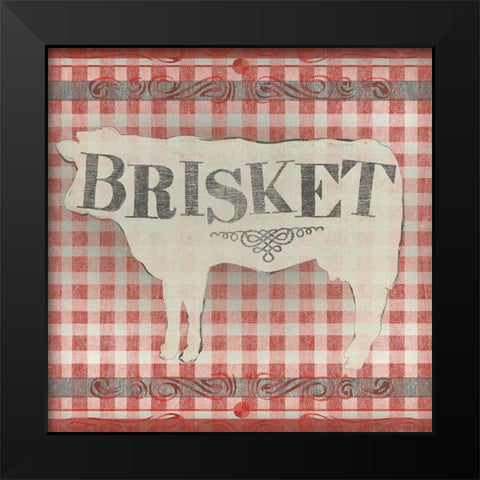 Gingham BBQ II Black Modern Wood Framed Art Print by Vess, June Erica
