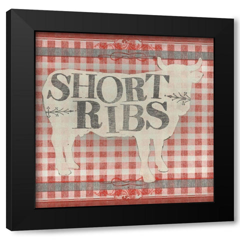 Gingham BBQ III Black Modern Wood Framed Art Print with Double Matting by Vess, June Erica