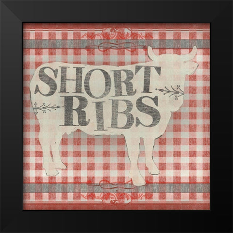 Gingham BBQ III Black Modern Wood Framed Art Print by Vess, June Erica