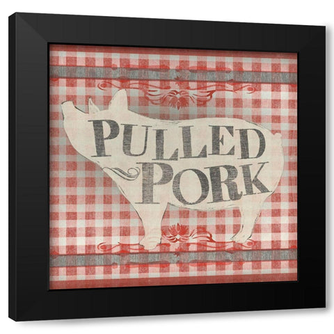 Gingham BBQ IV Black Modern Wood Framed Art Print with Double Matting by Vess, June Erica