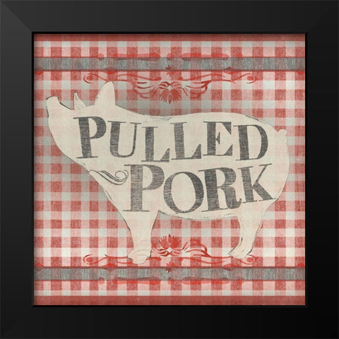 Gingham BBQ IV Black Modern Wood Framed Art Print by Vess, June Erica