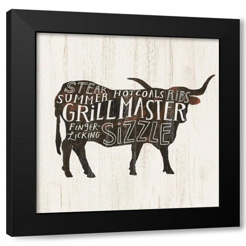 Farmhouse BBQ I Black Modern Wood Framed Art Print by Borges, Victoria