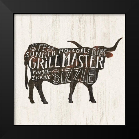 Farmhouse BBQ I Black Modern Wood Framed Art Print by Borges, Victoria
