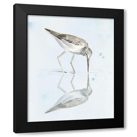 Sandpiper Reflections I Black Modern Wood Framed Art Print by Parker, Jennifer Paxton