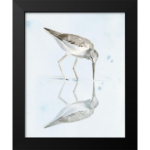 Sandpiper Reflections I Black Modern Wood Framed Art Print by Parker, Jennifer Paxton