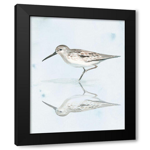 Sandpiper Reflections II Black Modern Wood Framed Art Print by Parker, Jennifer Paxton