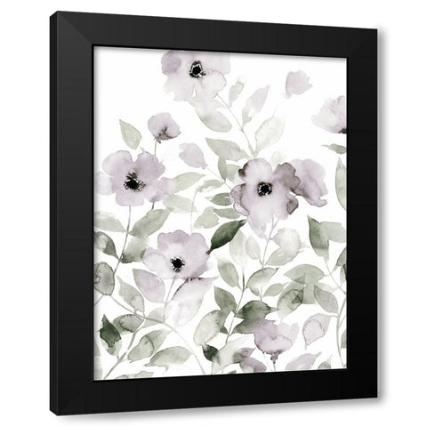 Wild Roses I Black Modern Wood Framed Art Print with Double Matting by Popp, Grace