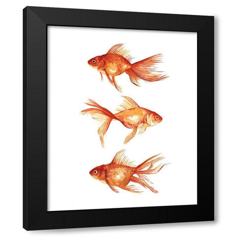 Ornamental Goldfish III Black Modern Wood Framed Art Print by Scarvey, Emma