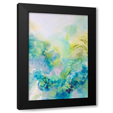 Turquoise Flow I Black Modern Wood Framed Art Print by Gardner, Jennifer