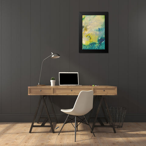 Turquoise Flow III Black Modern Wood Framed Art Print by Gardner, Jennifer