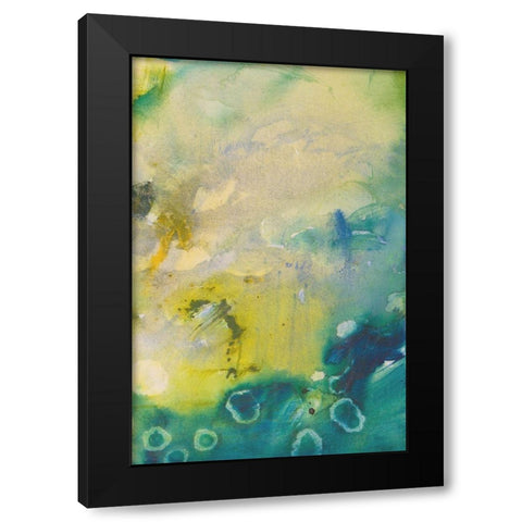 Turquoise Flow III Black Modern Wood Framed Art Print with Double Matting by Gardner, Jennifer