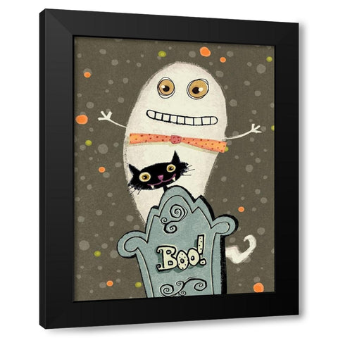 Happy Haunting I Black Modern Wood Framed Art Print with Double Matting by Eisner, Viv