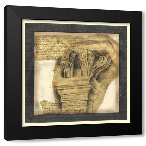 Antique Capitals II Black Modern Wood Framed Art Print by Goldberger, Jennifer
