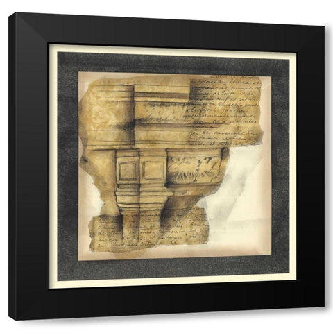 Antique Capitals III Black Modern Wood Framed Art Print by Goldberger, Jennifer
