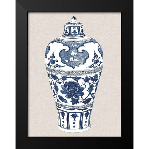 Antique Chinese Vase I Black Modern Wood Framed Art Print by Wang, Melissa