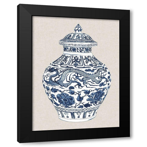 Antique Chinese Vase III Black Modern Wood Framed Art Print with Double Matting by Wang, Melissa