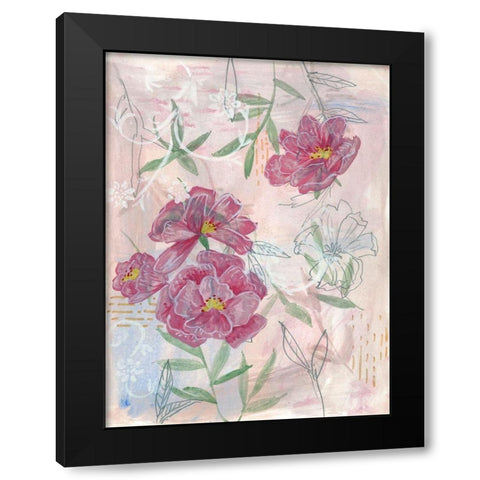 Spring Composition II Black Modern Wood Framed Art Print with Double Matting by Wang, Melissa